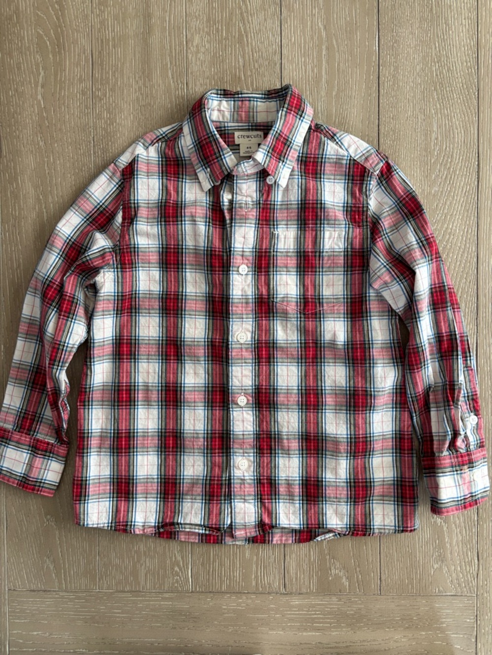 Crewcuts Red White Plaid Button-Down Shirt